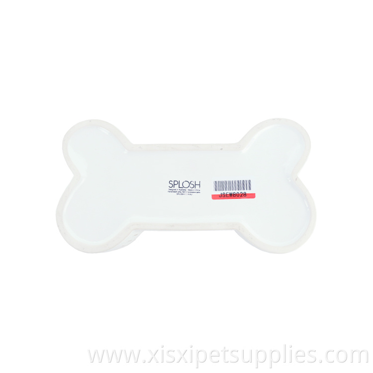 Bone Shaped Pet Feeding Bowl White Ceramic Pet Bowl Dog Bowl